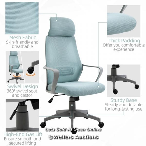 8245 - VINSETTO ERGONOMIC OFFICE CHAIR, HIGH BACK COMPUTER CHAIR, MESH DESK CHAIR WITH LUMBAR SUPPORT, HEAD... 