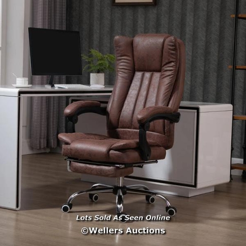 8255 - VINSETTO HOME OFFICE CHAIR MICROFIBRE DESK CHAIR WITH RECLINING FUNCTION ARMRESTS SWIVEL WHEELS FOOT... 