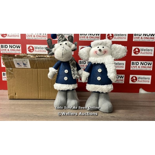 8278 - PLUSH REINDEER & SNOWMAN / NEW, OPEN BOX