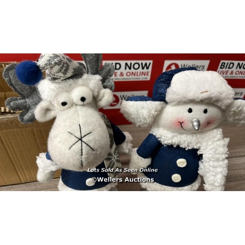 8278 - PLUSH REINDEER & SNOWMAN / NEW, OPEN BOX