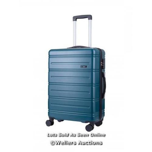 8292 - ROCK LUGGAGE LISBON MEDIUM SUITCASE GREEN / BROKEN ZIPPER / COMBINATION LOCKED / SIGNS OF USE