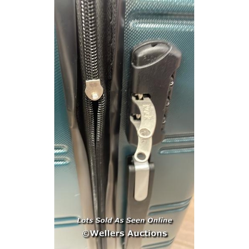 8292 - ROCK LUGGAGE LISBON MEDIUM SUITCASE GREEN / BROKEN ZIPPER / COMBINATION LOCKED / SIGNS OF USE