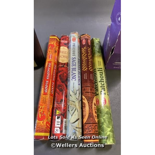 9555 - X1 HEM WHITE SAGE INCENSE STICKS, X1 WHIT MUSK & WARM VANILLA DIFFUSER, X1 THE BODY SHOP LAVENDER & ... 