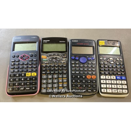 9595 - X4 CALCULATORS INCL. CASIO FX-83GTX, FX-991EX AND SHARP EL-W531