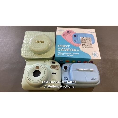 9600 - X1 FUJIFILM INSTAX MINI 12 INSTANT CAMERA AND X1 CHILDREN'S INSTANT PRINT CAMERA