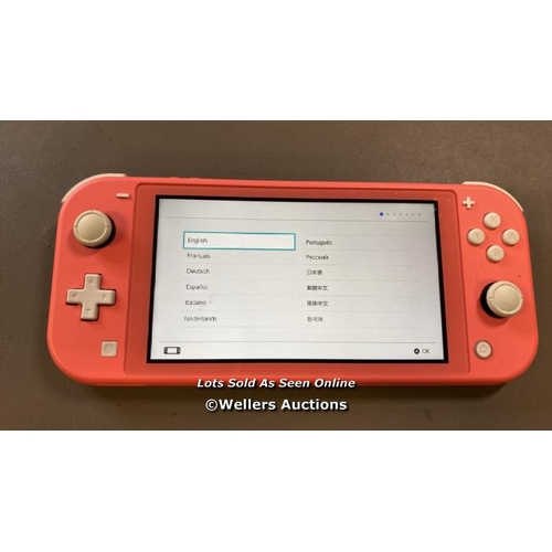 9705 - NINTENDO SWITCH LITE MODEL HDH-001/ SN: XJW10056951799 / RESTORED TO FACTORY DEFAULTS