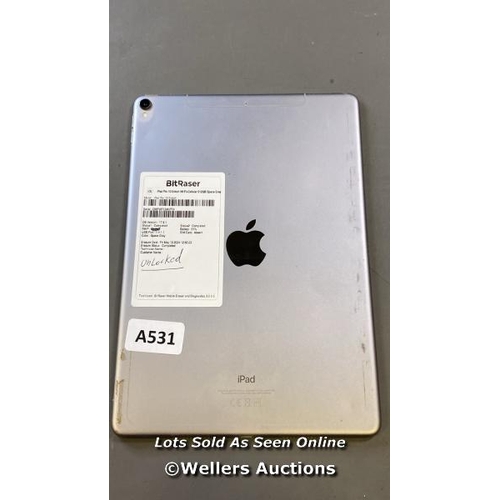 9715 - APPLE IPAD PRO - 2ND GEN / A1709 / 512GB / SERIAL: DMPWF4134HPT4 / I-CLOUD ACTIVATION UNLOCKED / RES... 