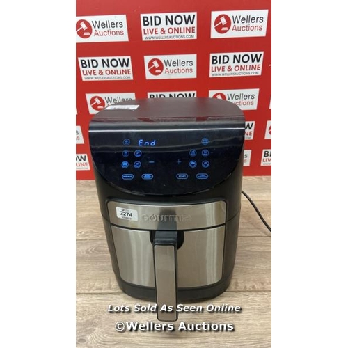 2274 - GOURMIA 6.7L DIGITIAL AIR FRYER / MINIMAL SIGNS OF USE / POWERS UP / B29