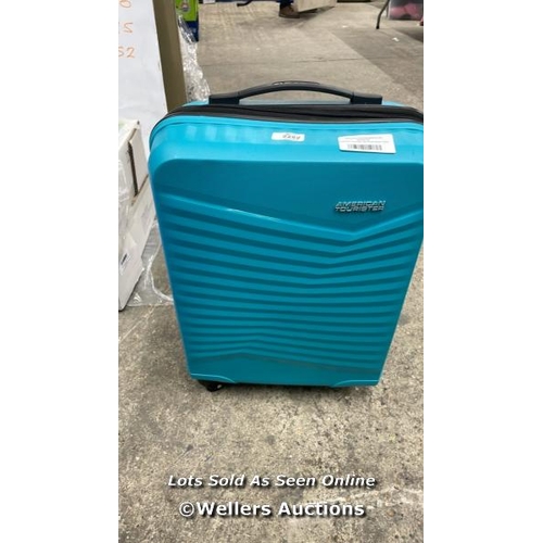 2282 - AMERICAN TOURISTER JET DRIVER 55CM CARRY ON HARDSIDE SPINNER CASE / SIGNS OF USE / COMBINATION UNLOC... 