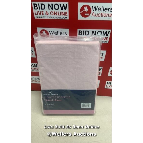 3073 - FLANNELETTE SINGLE  PINK FITTED SHEET  / APPEARS NEW / H13