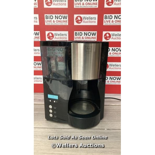 3115 - MELITTA FILTER COFFEE MAKER WITH GLASS POURER, HOT HOLD AND TIMER FUNCTION, OPTIMA TIMER, BLACK / PO... 