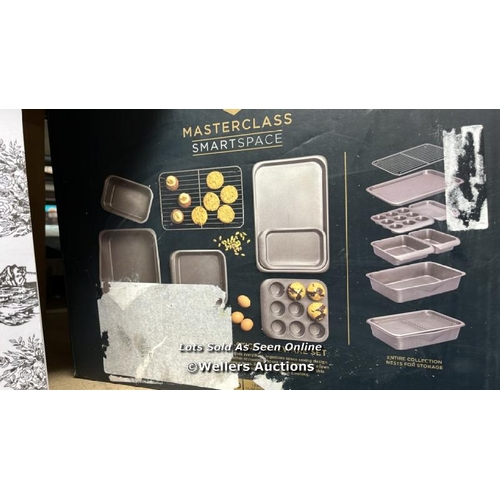 816 - MASTERCLASS SMART SPACE STACKING NON-STICK BAKEWARE SET, 7 PIECE BAKING TRAYS, GIFT BOXED