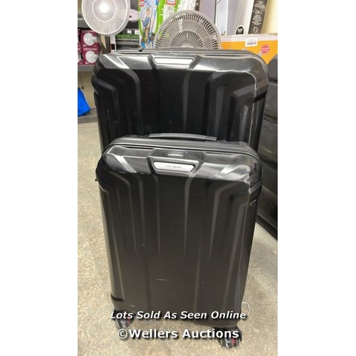 923 - SAMSONITE SUITCASE SET / LARGE CASE IS VISABLY CRACKED, SMALL CASE APPEARS OK