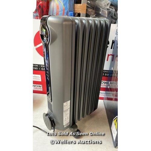 978 - DE'LONGHI RADIA S OIL FILLED 1.5KW GREY RADIATOR TRRS0715E.G