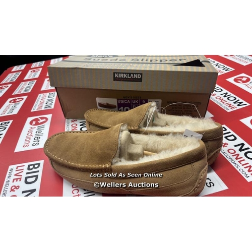 109 - GENTS NEW KIRKLAND SIGNATURE SUED SLIPPERS / UK 9