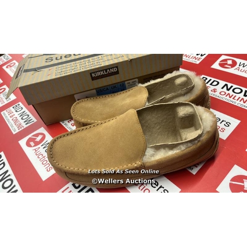 110 - GENTS NEW KIRKLAND SIGNATURE SUED SLIPPERS / UK 12