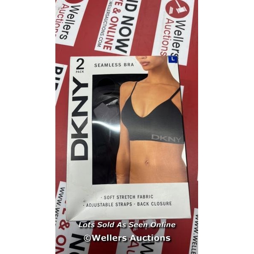 126 - LAIDES NEW DKNY 2 PACK SEAMLESS BRA - L