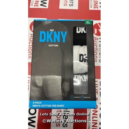 129 - GENTS NEW DKNY 3 PACK COTTON LONG SLEEVE T-SHIRTS / XL