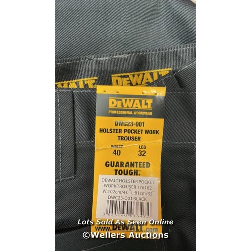 18 - 8X GENTS NEW DEWALT WORK TROUSERS / 40X32