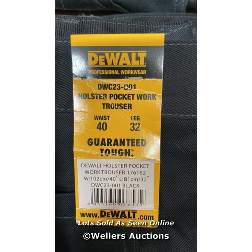 19 - 9X GENTS NEW DEWALT WORK TROUSERS / 40X32