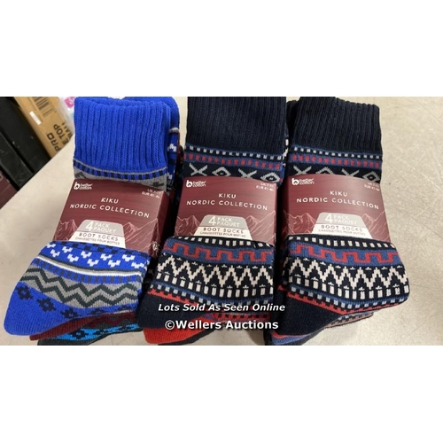 329 - 3X GENTS NEW KIKU NORDIC SOCKS - 4PK