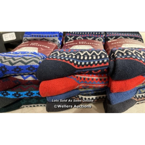 329 - 3X GENTS NEW KIKU NORDIC SOCKS - 4PK