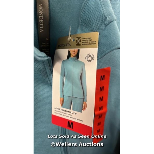 83 - LADIES NEW MONDETTA ACTIVE RIBBED FULL ZIP SPORTS TOP / M