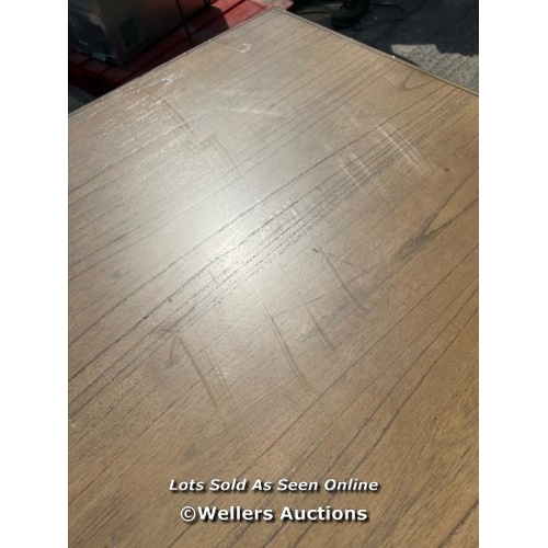 988 - ELMWOOD EXTENDING DINING TABLE + 6 CHAIRS, SEATS 4-6 / MINIMAL SIGNS OF USE / DAMAGED(SEE IMAGES) [3... 