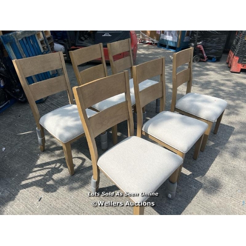 988 - ELMWOOD EXTENDING DINING TABLE + 6 CHAIRS, SEATS 4-6 / MINIMAL SIGNS OF USE / DAMAGED(SEE IMAGES) [3... 