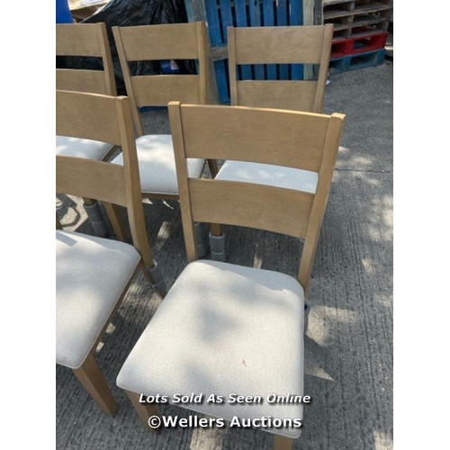 988 - ELMWOOD EXTENDING DINING TABLE + 6 CHAIRS, SEATS 4-6 / MINIMAL SIGNS OF USE / DAMAGED(SEE IMAGES) [3... 