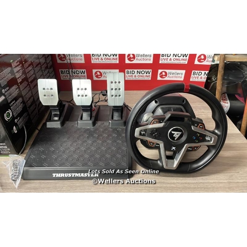 1059 - T-248 THRUSTMASTER GAMING STEERING WHEEL FOR PC, XBOX SERIES X|S & XBOX ONE / POWERS UP / SIGNS OF U... 