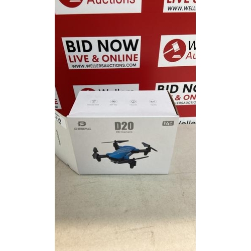 6111 - DEERC D20 MINI DRONE WITH 720P HD CAMERA / POWERS UP / MINIMAL SIGNS OF USE / G45