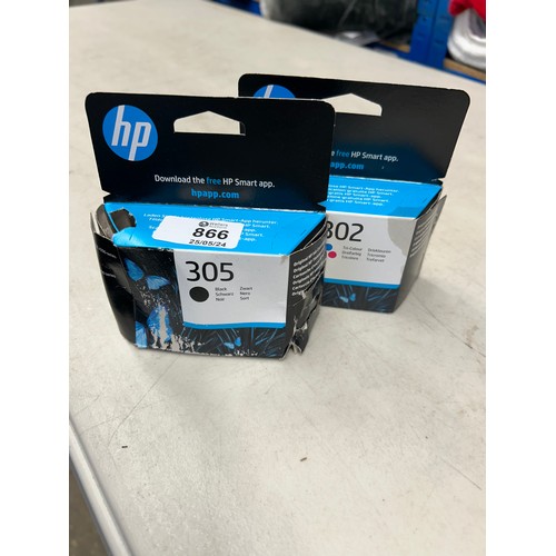 866 - 2X HP 305 BLACK INK