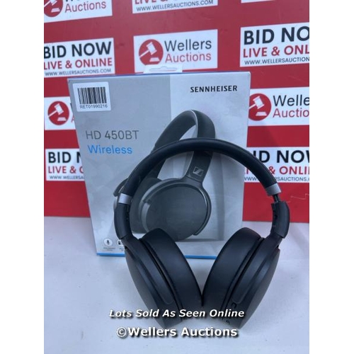 1005 - SENNHEISER HD 450BT WIRELESS HEADPHONES / POWERS UP & CONNECTS VIA BLUETOOTH WITH SOUND / SIGNS OF U... 