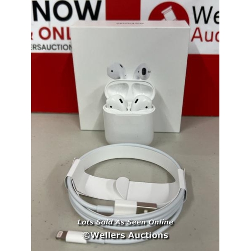 1010 - APPLE AIRPODS / 2ND GEN / WITH CHARGING CASE / MV7N2ZMA / POWERS UP & CONNECTS VIA BLUETOOTH WITH SO... 