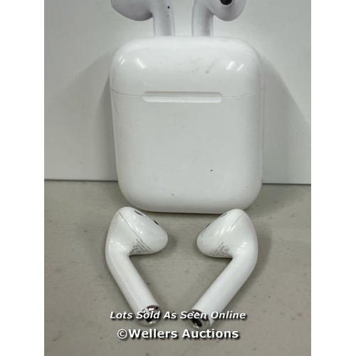 1010 - APPLE AIRPODS / 2ND GEN / WITH CHARGING CASE / MV7N2ZMA / POWERS UP & CONNECTS VIA BLUETOOTH WITH SO... 