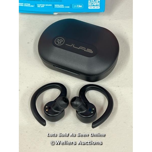 1011 - JLAB EPIC AIR SPORT ANC TRUE WIRELESS EARBUDS IN BLACK / POWERS UP & CONNECTS VIA BLUETOOTH WITH SOU... 