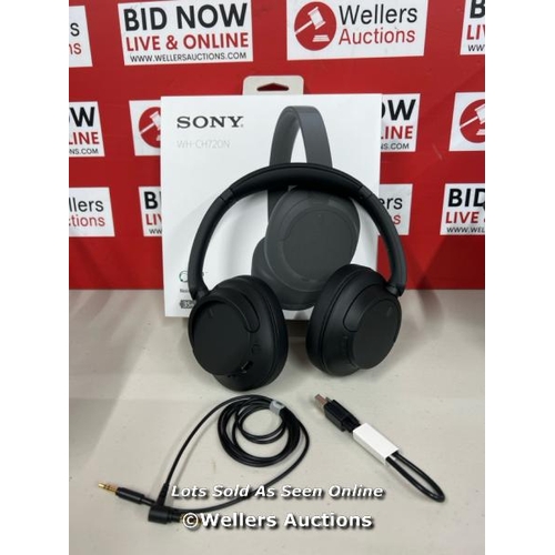 1012 - SONY WHCH720NB NOISE CANCELLING OVEREAR HEADPHONES / POWERS UP & CONNECTS VIA BLUETOOTH WITH SOUND /... 