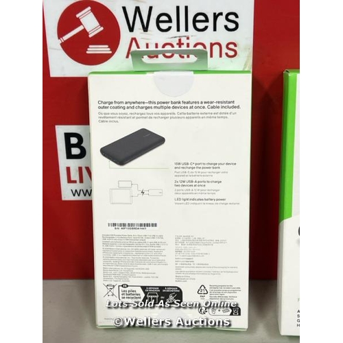 1014 - BELKIN POWERBANKS 2PK     / ONE APPEARS NEW & SEALED, THE OTHER POWERS UP / MINIMAL SIGNS OF USE