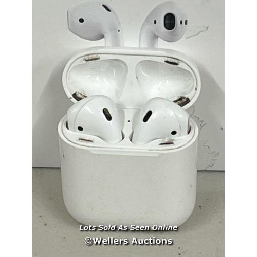 1037 - APPLE AIRPODS / 2ND GEN / WITH CHARGING CASE / MV7N2ZMA / POWERS UP & CONNECTS VIA BLUETOOTH WITH SO... 