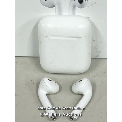 1037 - APPLE AIRPODS / 2ND GEN / WITH CHARGING CASE / MV7N2ZMA / POWERS UP & CONNECTS VIA BLUETOOTH WITH SO... 