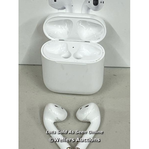 1038 - APPLE AIRPODS / 2ND GEN / WITH CHARGING CASE / MV7N2ZMA / NO POWER / SIGNS OF USE / WITH CHARGER / S... 