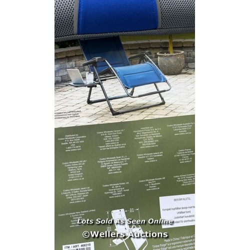 893 - TIMBER RIDGE ZERO GRAVITY LOUNGER WITH SIDE TABLE / APPERS NEW