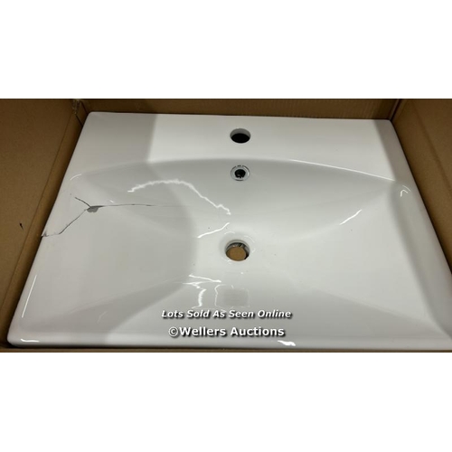 984 - TAVISTOCK ASPECT SINK AND VANITY SET / VANITY UNIT NEW AND SEALED, SINK CRACKED