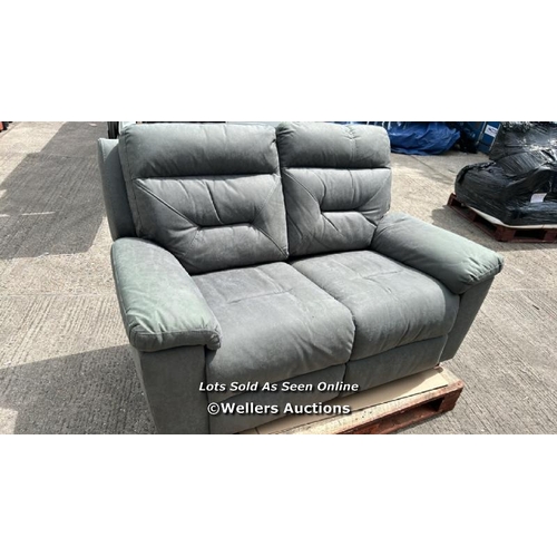 986 - KUKA JUSTIN GREY FABRIC POWER RECLINING 2 SEATER SOFA / MINIMAL SIGNS OF USE