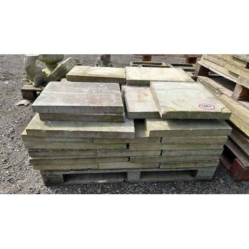 1001 - APPROX 10 SQ. METRES OF SANDSTONE PAVING / ALL LOTS ARE LOCATED IN SL0 9LG, REGRETFULLY WE DO NOT OF... 