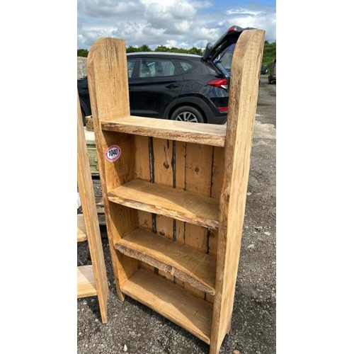 1040 - A RUSTIC WOODEN BOOKCASE, SMALLER ONE 146CM (H) X 67CM (W) X 24CM (D) / ALL LOTS ARE LOCATED IN SL0 ... 