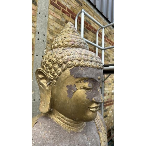 1072 - A LARGE STONE SEATED BUDDHA, 180CM (H) X 110CM (W) / ALL LOTS ARE LOCATED IN SL0 9LG, REGRETFULLY WE... 