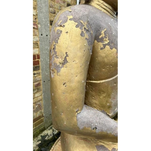 1072 - A LARGE STONE SEATED BUDDHA, 180CM (H) X 110CM (W) / ALL LOTS ARE LOCATED IN SL0 9LG, REGRETFULLY WE... 