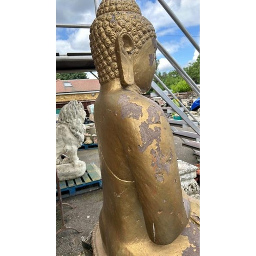 1072 - A LARGE STONE SEATED BUDDHA, 180CM (H) X 110CM (W) / ALL LOTS ARE LOCATED IN SL0 9LG, REGRETFULLY WE... 